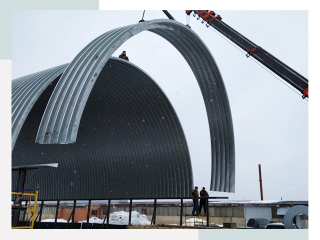 Полукруглые ангары в Черкесске